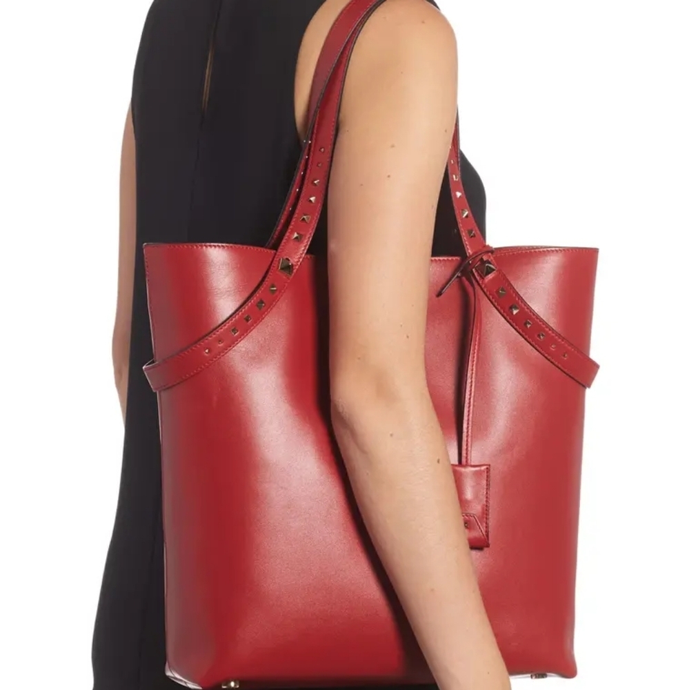 VALENTINO Lovestud Leather Tote - Picture 3 of 16